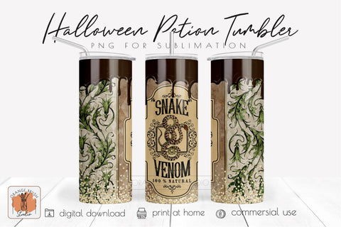 Halloween Apotecary Potion Tumbler Wrap Sublimation Design Sublimation OrangeBrushStudio 