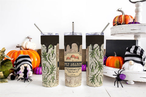 Halloween Apothecary Label Skinny Tumbler Sublimation Design Sublimation OrangeBrushStudio 