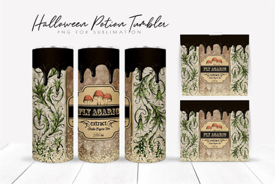 Halloween Apothecary Label Skinny Tumbler Sublimation Design Sublimation OrangeBrushStudio 