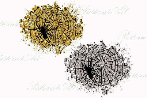 Halloween Background PNG, Distressed patches, Splash Sublimation Design, Glitter Brush stroke, Spider Web, Halloween Sublimation PNG SVG ArtStudio 