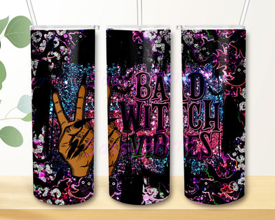 Halloween Bad Witch Vibes, Bad Witch Vibes 20 oz Skinny Tumbler Sublimation Design PNG, PNG Instant Digital Download Sublimation sassyprint 