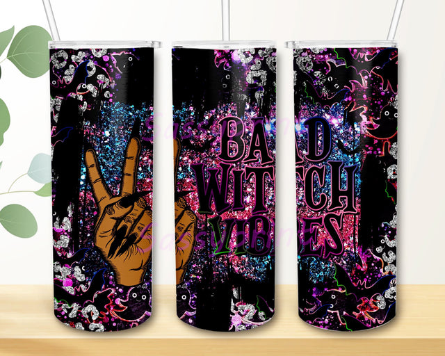 Halloween Bad Witch Vibes, Bad Witch Vibes 20 oz Skinny Tumbler Sublimation Design PNG, PNG Instant Digital Download Sublimation sassyprint 