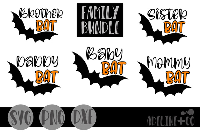 Halloween bat family bundle SVG Adeline&co 