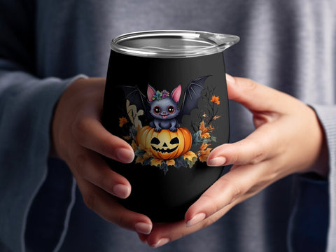 Halloween Bat on Pumpkin T-shirt PNG Sublimation Luvleigh Digitals 