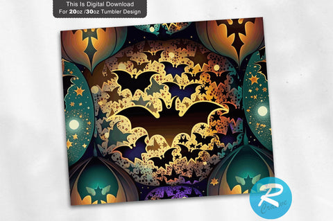 Halloween Bats 20 oz / 30 oz Tumbler PNG Sublimation Regulrcrative 