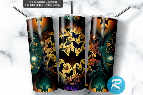 Halloween Bats 20 oz / 30 oz Tumbler PNG Sublimation Regulrcrative 