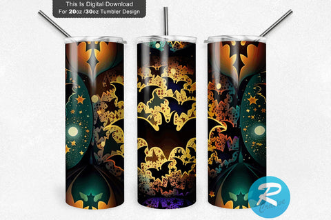 Halloween Bats 20 oz / 30 oz Tumbler PNG Sublimation Regulrcrative 