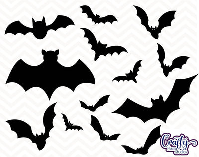 Halloween - Bats Bundle - Bat Silhouette SVG Crafty Mama Studios 