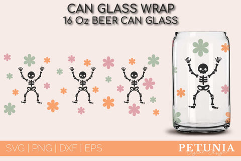 Halloween Beer Can Glass | Can Glass Wrap SVG SVG Petunia Digital Design 