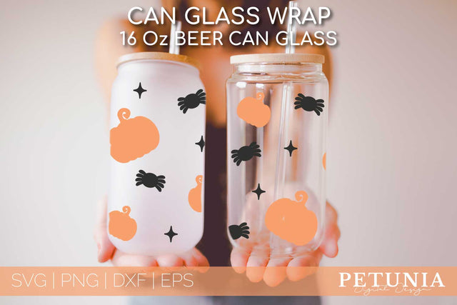 Halloween Beer Can Glass | Can Glass Wrap SVG SVG Petunia Digital Design 