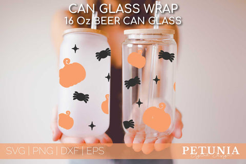Halloween Beer Can Glass | Can Glass Wrap SVG SVG Petunia Digital Design 