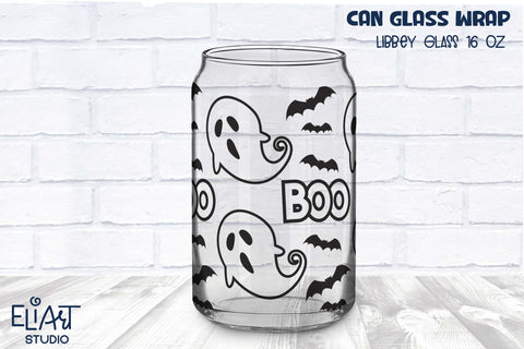 Halloween Beer Glass Can Wrap SVG, Spooky Libbey Glass Can, 16 OZ Libbey Glass Halloween PNG. SVG Elinorka 