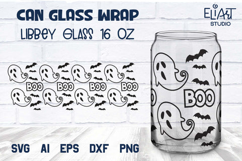 Halloween Beer Glass Can Wrap SVG, Spooky Libbey Glass Can, 16 OZ Libbey Glass Halloween PNG. SVG Elinorka 