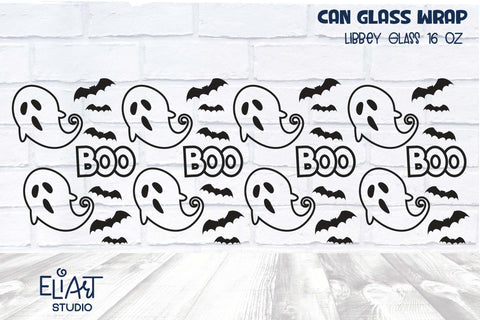 Halloween Beer Glass Can Wrap SVG, Spooky Libbey Glass Can, 16 OZ Libbey Glass Halloween PNG. SVG Elinorka 