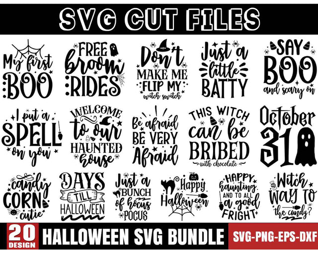 Halloween black and white svg bundle, Halloween quotes svg bundle, Halloween svg, Halloween shirt design, Halloween mug svg SVG etcify 