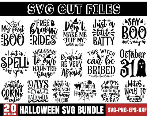 Halloween black and white svg bundle, Halloween quotes svg bundle, Halloween svg, Halloween shirt design, Halloween mug svg SVG etcify 