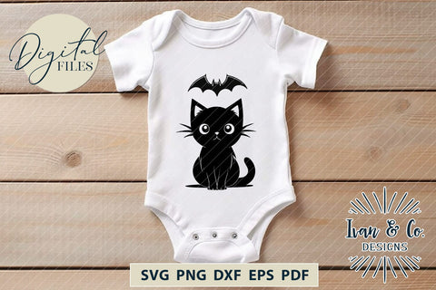 Halloween Black Cat SVG Files, Bat Svg, Cricut Svg, Silhouette Designs, Digital Cut Files, DXF PNG (1549691051) SVG Ivan & Co. Designs 