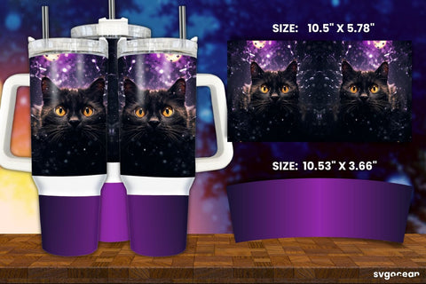 Halloween Black Cat Wrap Bundle | Tumbler | Mug | Pen Sublimation SvgOcean 