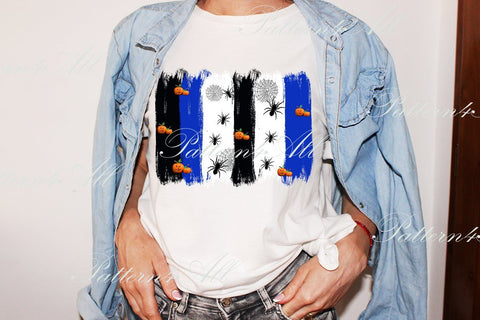 Halloween Blue Watercolor Brush Stroke Background, PNG Sublimation Design, Team Colors, Spider Web, Fall Distressed Print Sublimation PNG 3D Paper ArtStudio 