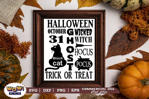 Halloween board svg, halloween svg,witch svg,witch hat svg,trick or treat svg SVG Wowsvgstudio 
