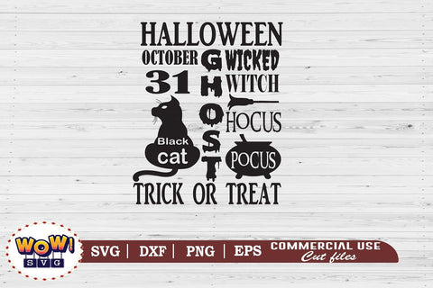 Halloween board svg, halloween svg,witch svg,witch hat svg,trick or treat svg SVG Wowsvgstudio 