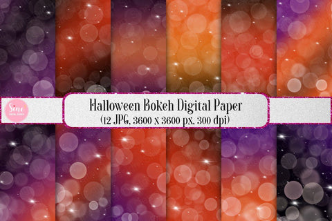 Halloween Bokeh Digital Papers Backgrounds Digital Pattern SineDigitalDesign 