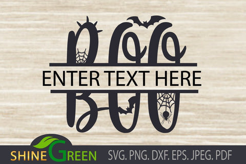 Halloween Boo Monogram SVG SVG Shine Green Art 