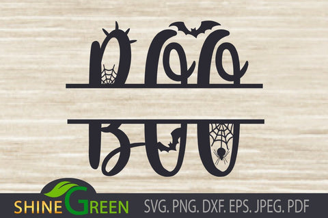 Halloween Boo Monogram SVG SVG Shine Green Art 