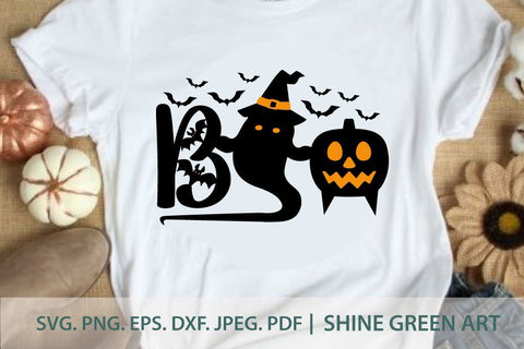 Halloween Boo Pumpkin SVG SVG Shine Green Art 