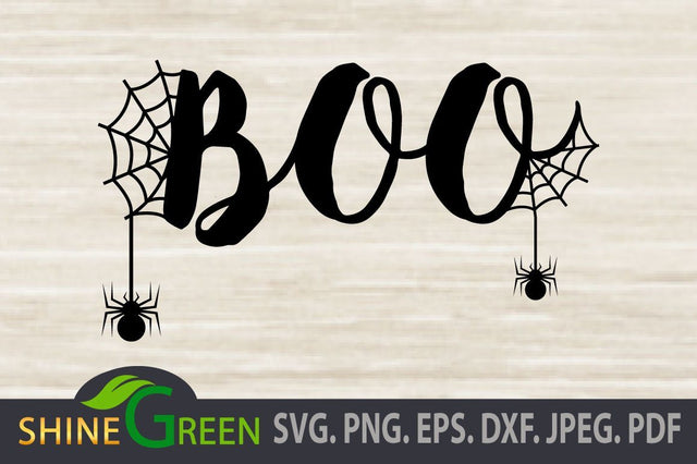 Halloween Boo SVG cut file for Cricut, Silhouette SVG Shine Green Art 