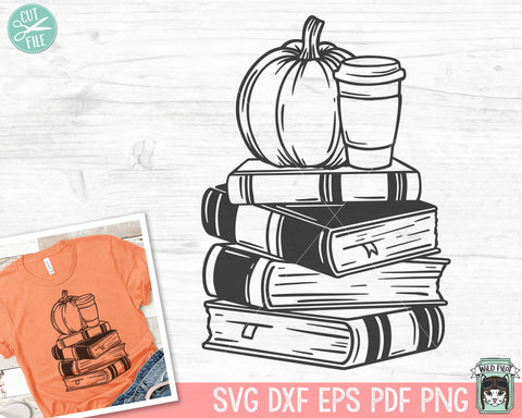 Halloween Book Lover SVG, Coffee Lover Pumpkin Book svg, Reading svg, Halloween Teacher svg, Pumpkin Spice svg, Librarian svg, Halloween png SVG Wild Pilot 