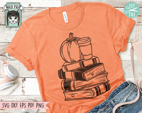 Halloween Book Lover SVG, Coffee Lover Pumpkin Book svg, Reading svg, Halloween Teacher svg, Pumpkin Spice svg, Librarian svg, Halloween png SVG Wild Pilot 