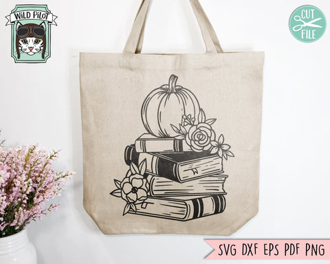 Halloween Book Lover SVG, Pumpkin Book svg, Reading svg, Floral Book svg, Flower Book svg, Librarian svg, Teacher svg, Floral Pumpkin png SVG Wild Pilot 