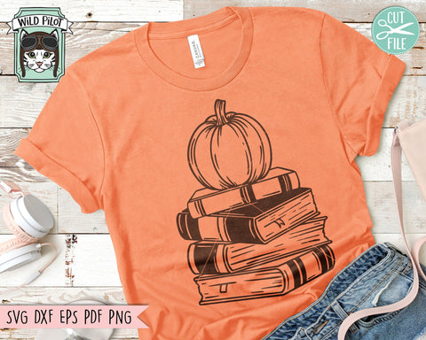 Halloween Book Lover SVG, Pumpkin Book svg, Reading svg, Halloween Teacher svg, Librarian svg, Teacher Pumpkin svg, halloween png file SVG Wild Pilot 