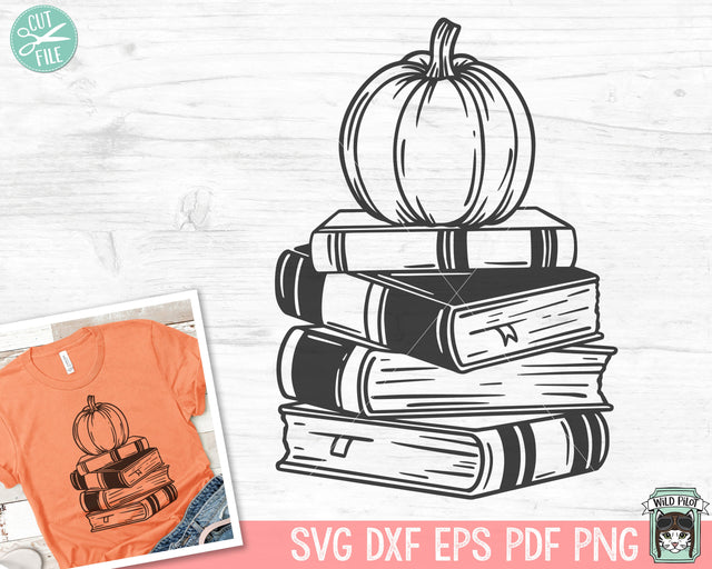 Halloween Book Lover SVG, Pumpkin Book svg, Reading svg, Halloween Teacher svg, Librarian svg, Teacher Pumpkin svg, halloween png file SVG Wild Pilot 
