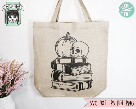 Halloween Book Lover SVG, Skull Pumpkin Book svg, Reading svg, Halloween Teacher svg, Librarian svg, Teacher Pumpkin svg, halloween png file SVG Wild Pilot 