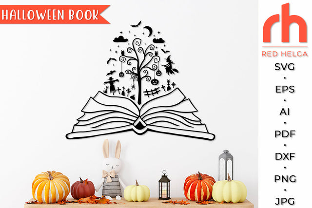 Halloween Book SVG - Librarian Cut File SVG RedHelgaArt 
