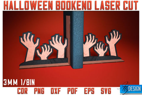 Halloween Bookend Laser Cut SVG | Halloween Laser Cut SVG Design | CNC Files SVG Fly Design 