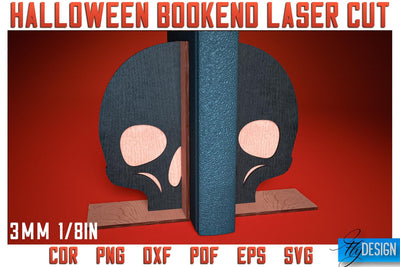 Halloween Bookend Laser Cut SVG | Halloween Laser Cut SVG Design | CNC Files SVG Fly Design 