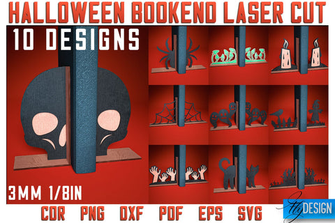 Halloween Bookend Laser Cut SVG | Halloween Laser Cut SVG Design | CNC Files SVG Fly Design 