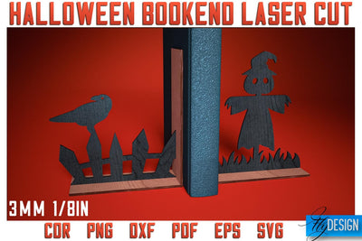 Halloween Bookend Laser Cut SVG | Halloween Laser Cut SVG Design | CNC Files SVG Fly Design 
