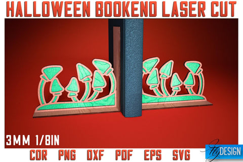 Halloween Bookend Laser Cut SVG | Halloween Laser Cut SVG Design | CNC Files SVG Fly Design 
