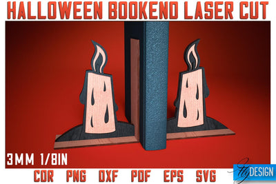 Halloween Bookend Laser Cut SVG | Halloween Laser Cut SVG Design | CNC Files SVG Fly Design 