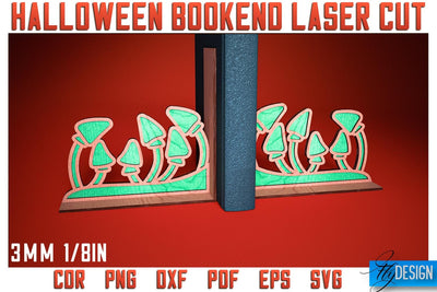 Halloween Bookend Laser Cut SVG | Halloween Laser Cut SVG Design | CNC Files SVG Fly Design 