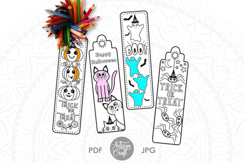 Halloween bookmark for coloring SVG Artisan Craft SVG 