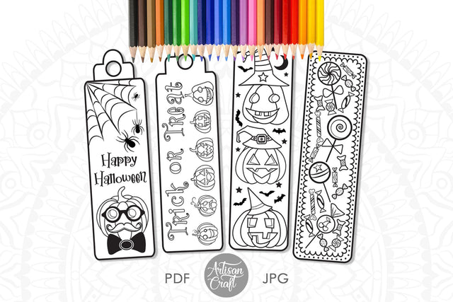 Halloween bookmark for coloring SVG Artisan Craft SVG 