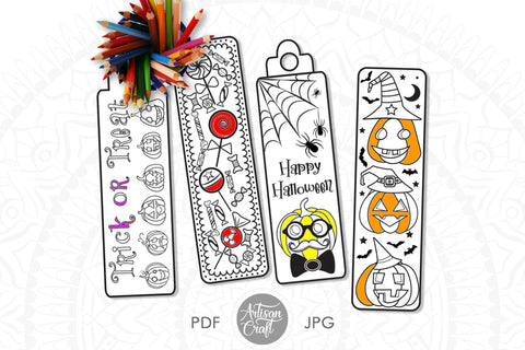 Halloween bookmark for coloring SVG Artisan Craft SVG 