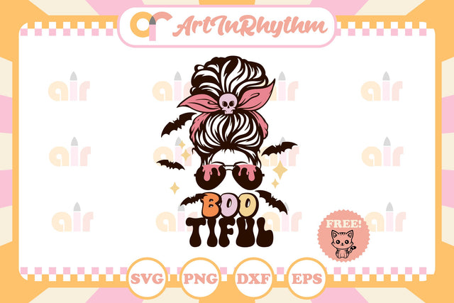 Halloween Bootiful SVG / Messy Bun svg SVG Artinrhythm shop 