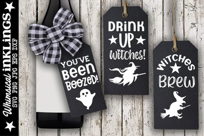 Halloween Booze SVG Tag Set SVG Whimsical Inklings 