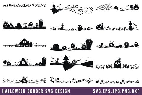 Halloween Border SVG Bundle, Halloween Clipart Bundle SVG dapiyupi store 